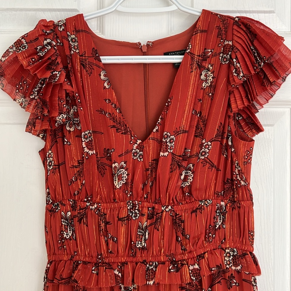 Ann Taylor shimmery floral maxi dress